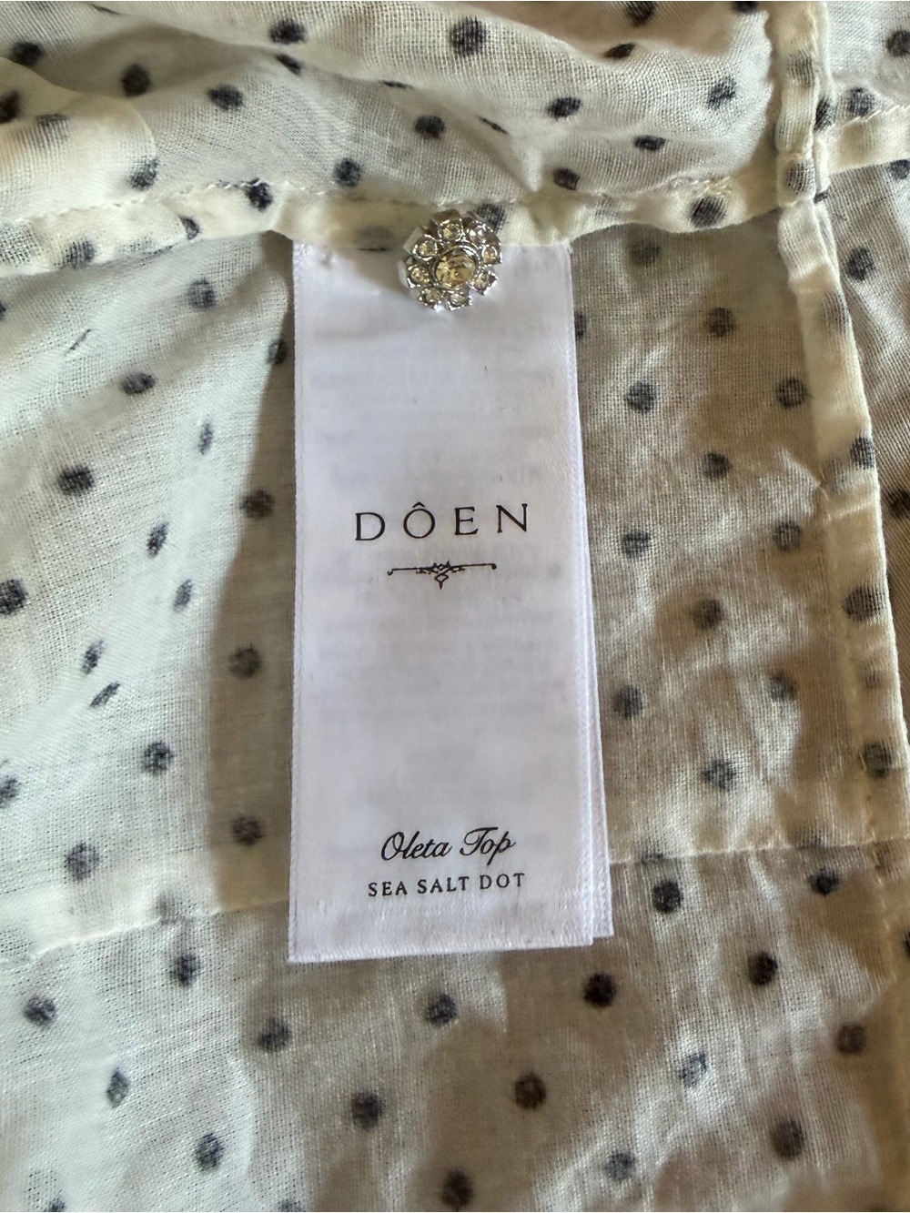 DOEN Sea Salt Dot Oleta Top S - Picture 5 of 6